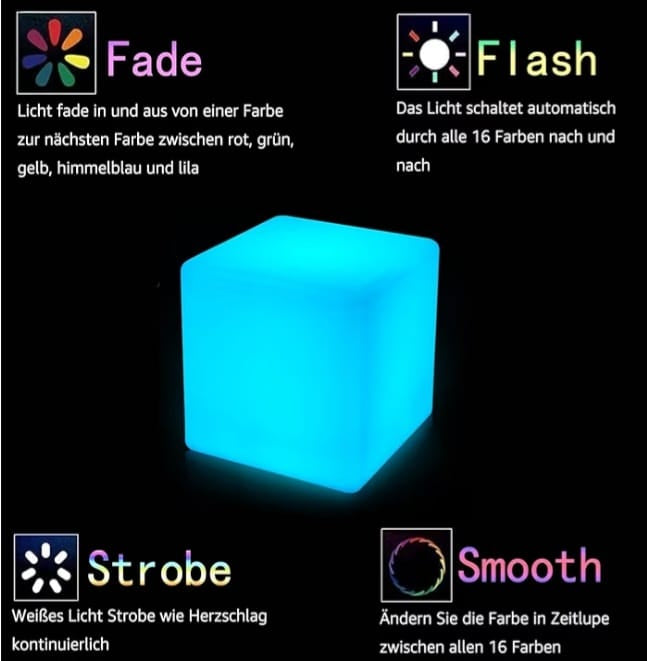 Luxury RGB LED Cube Stool Light