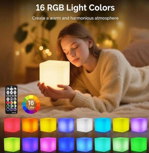 15CM RGB LED Cube Night Light