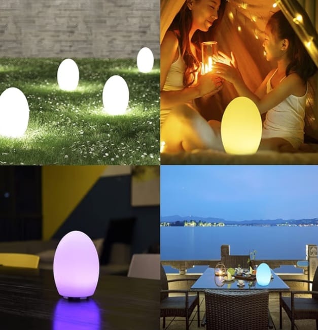 Rechargeable RGB LED Egg Night Light