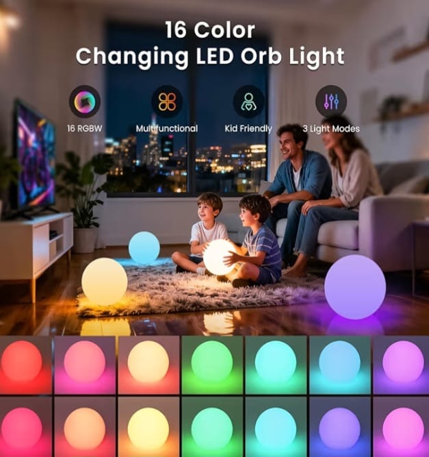 10-Inch RGB LED Ball Light