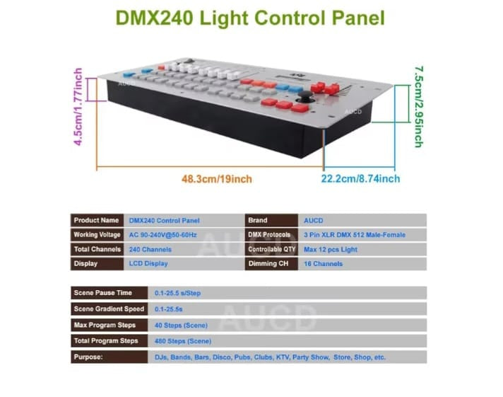 DMX512 Stage Lighting Controller Console
