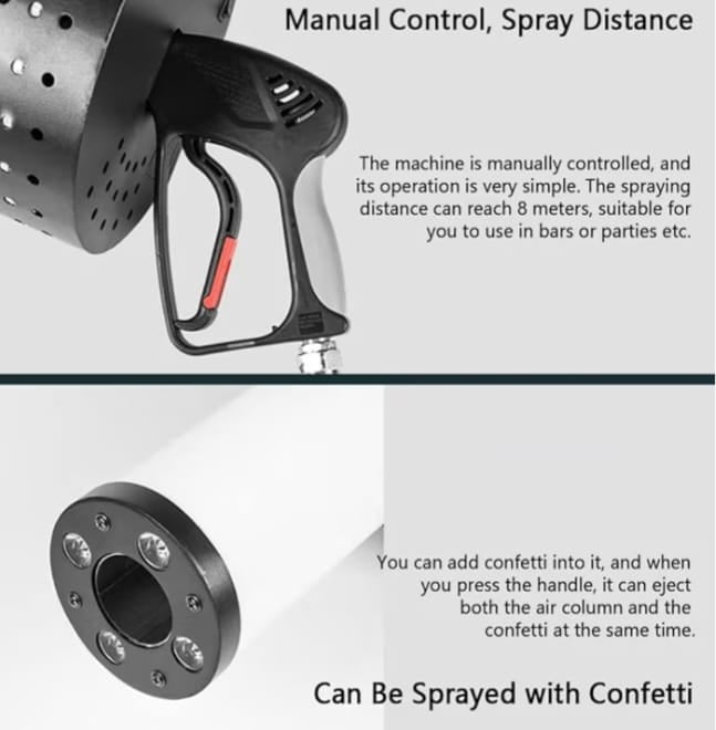 RGB LED CO2 Confetti Cannon Gun
