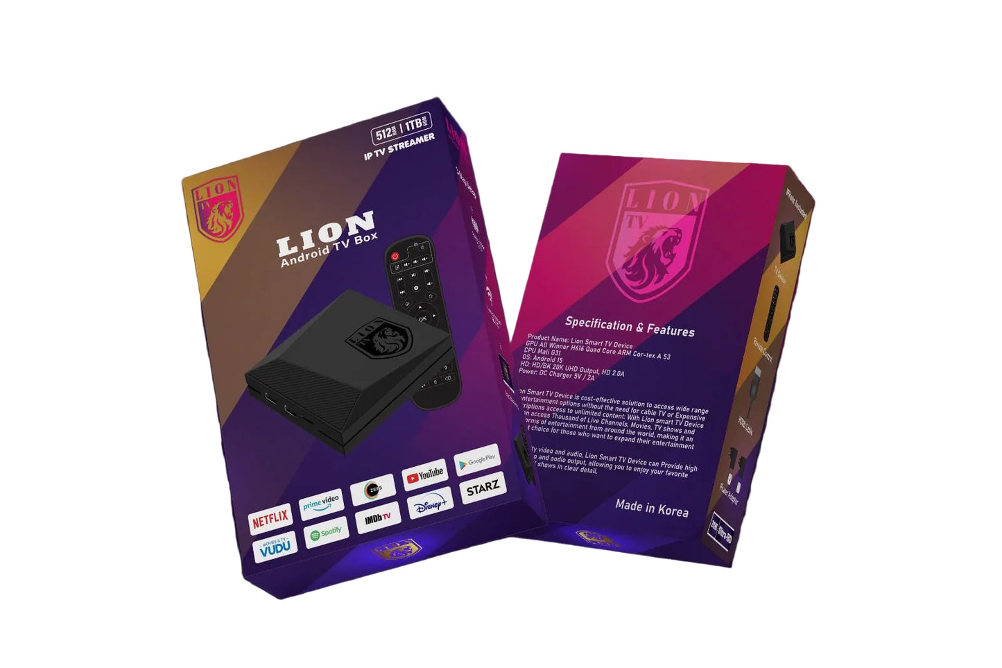 LION Android TV Box - 512GB | 1TB | IPTV Streamer